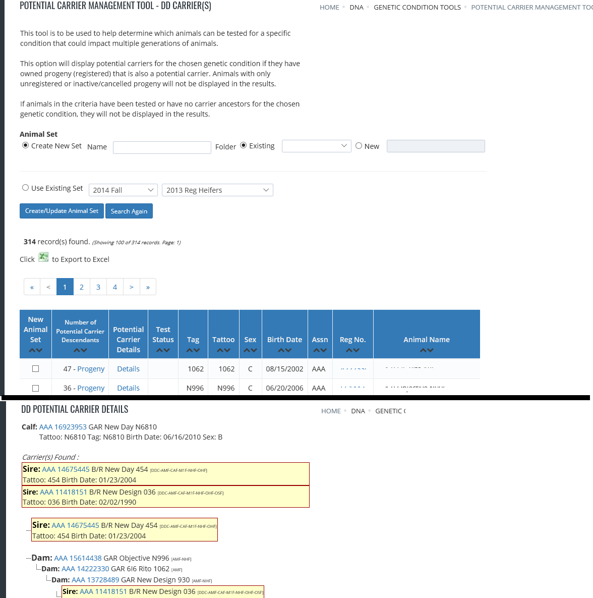 Potential Carrier Management Tool